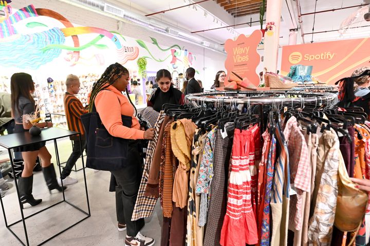 Guests attend as Spotify celebrates the GetReadyWithMusic Thrift Store event with celebrity stylist Tan France at Other People's Clothes on September 28, 2022 in Brooklyn, New York. 