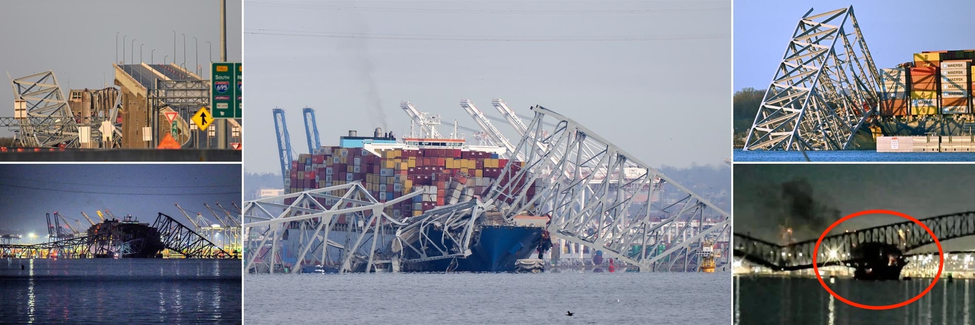 Photos of the Baltimore bridge collapse