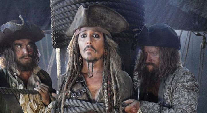 Johnny Depp as Captain Jack Sparrow in Pirates Of The Caribbean: Dead Men Tell No Tales