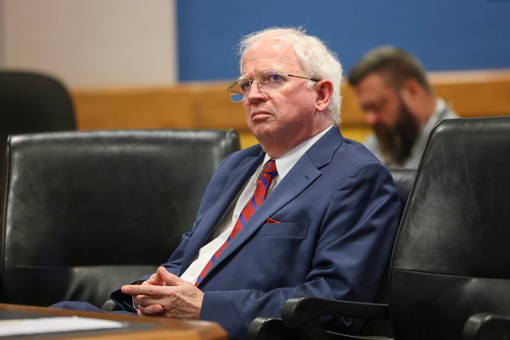 Defendant John Eastman listens during a hearing on the Georgia election interference case, Friday, Jan, 19, 2024, in Atlanta.