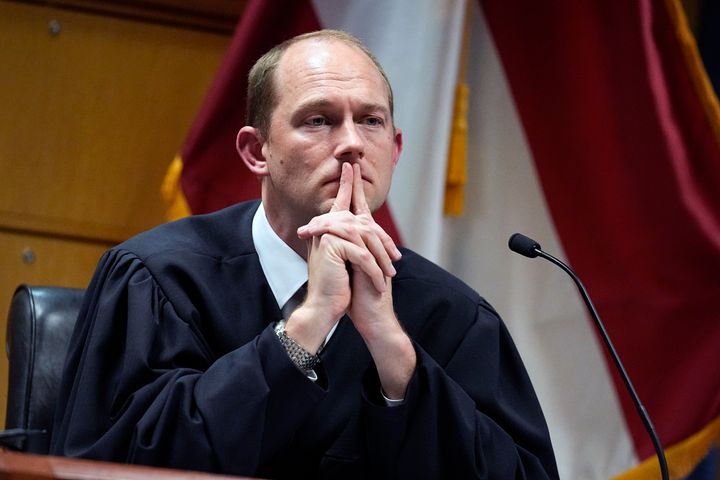 Fulton County Superior Judge Scott McAfee presides in court, Feb. 27, 2024, in Atlanta. 