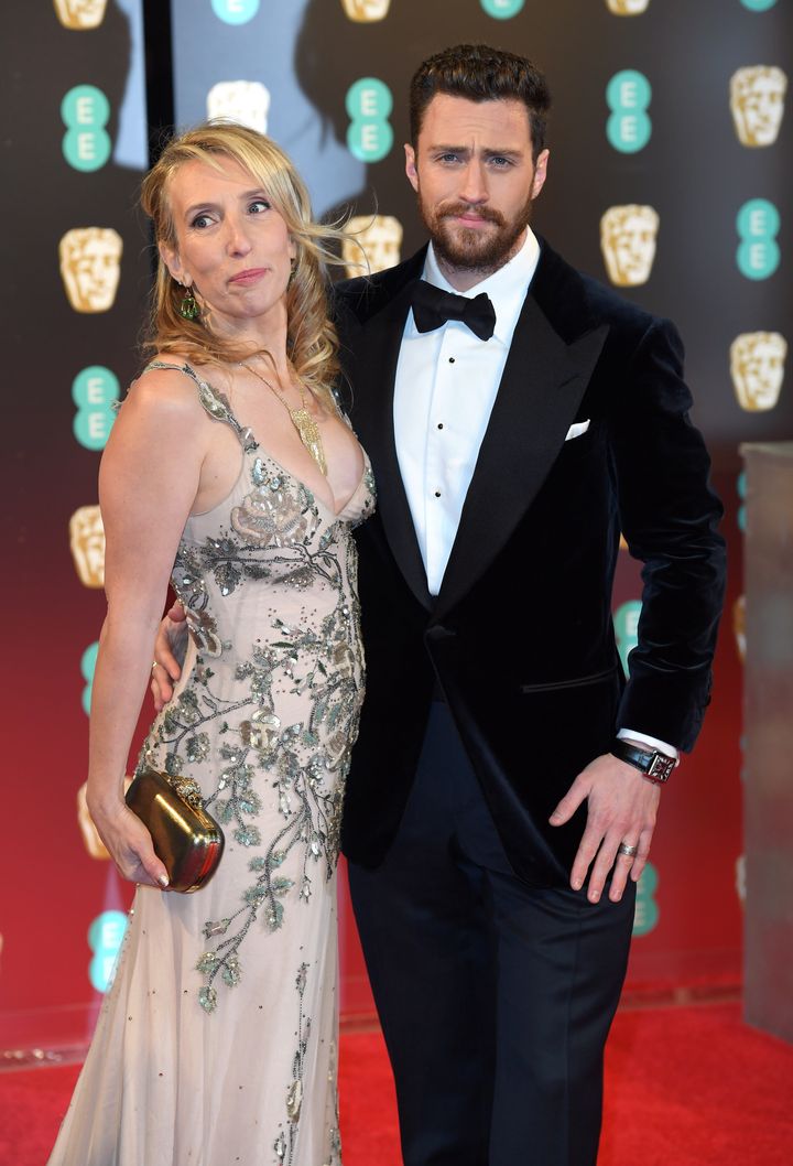 Sam and Aaron at the 2017 Baftas