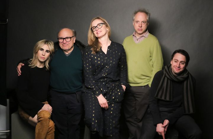 From left: Zosia Mamet, Danny DeVito, Julie Delpy, Todd Solondz and Kieran Culkin from the film "Wiener-Dog" pose for a portrait in 2016.