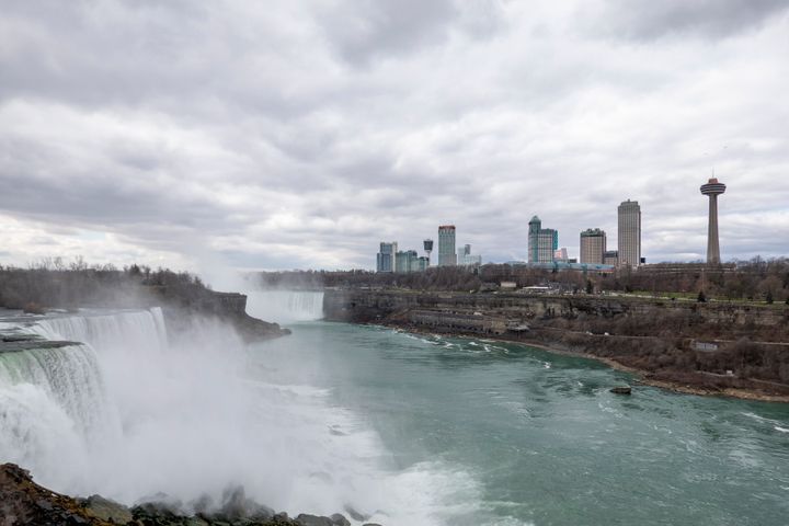 A view of Niagara Falls, Ontario, Canada, is shown on Friday, March 29, 2024 seen from Niagara Falls, New York.