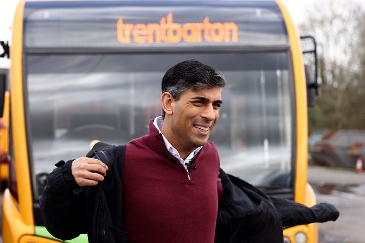 Rishi Sunak at the launch of the Tory local election campaign.