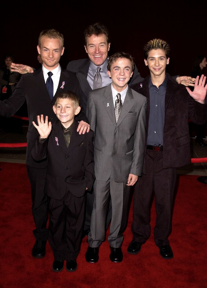 The stars of Malcolm In The Middle at the Emmys in 2001