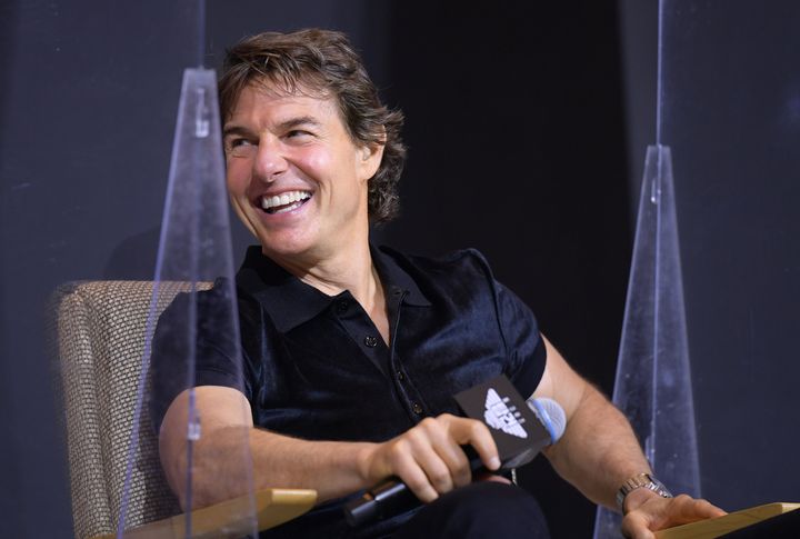 Tom Cruise promoting Top Gun: Maverick in 2022
