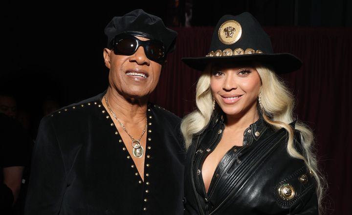 Stevie Wonder and Beyoncé pictured together on Monday