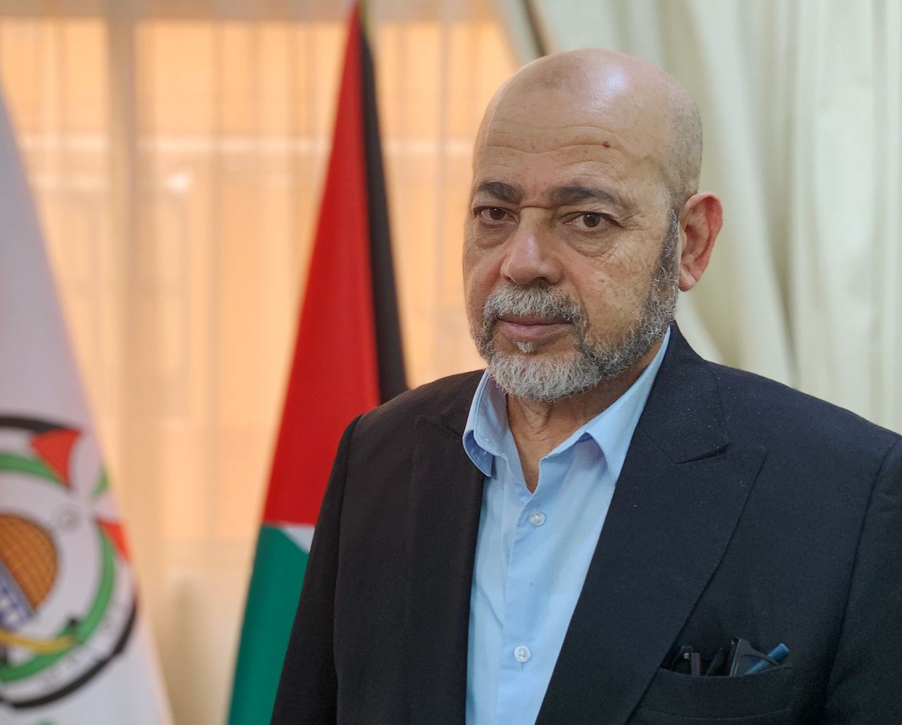 Senior Hamas figure Mousa Abu Marzouk, seen here in Doha, Qatar, on March 30, is the group's deputy leader outside its base in Gaza.