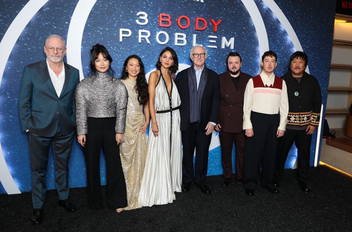 Οι Liam Cunningham, Zine Tseng, Jess Hong, Eiza González, Sir Jonathan Pryce, John Bradley, Alex Sharp και Benedict Wong παρευρίσκονται στην ειδική προβολή του "3 Body Problem" στο Frameless στις 20 Μαρτίου 2024 στο Λονδίνο, Αγγλία.