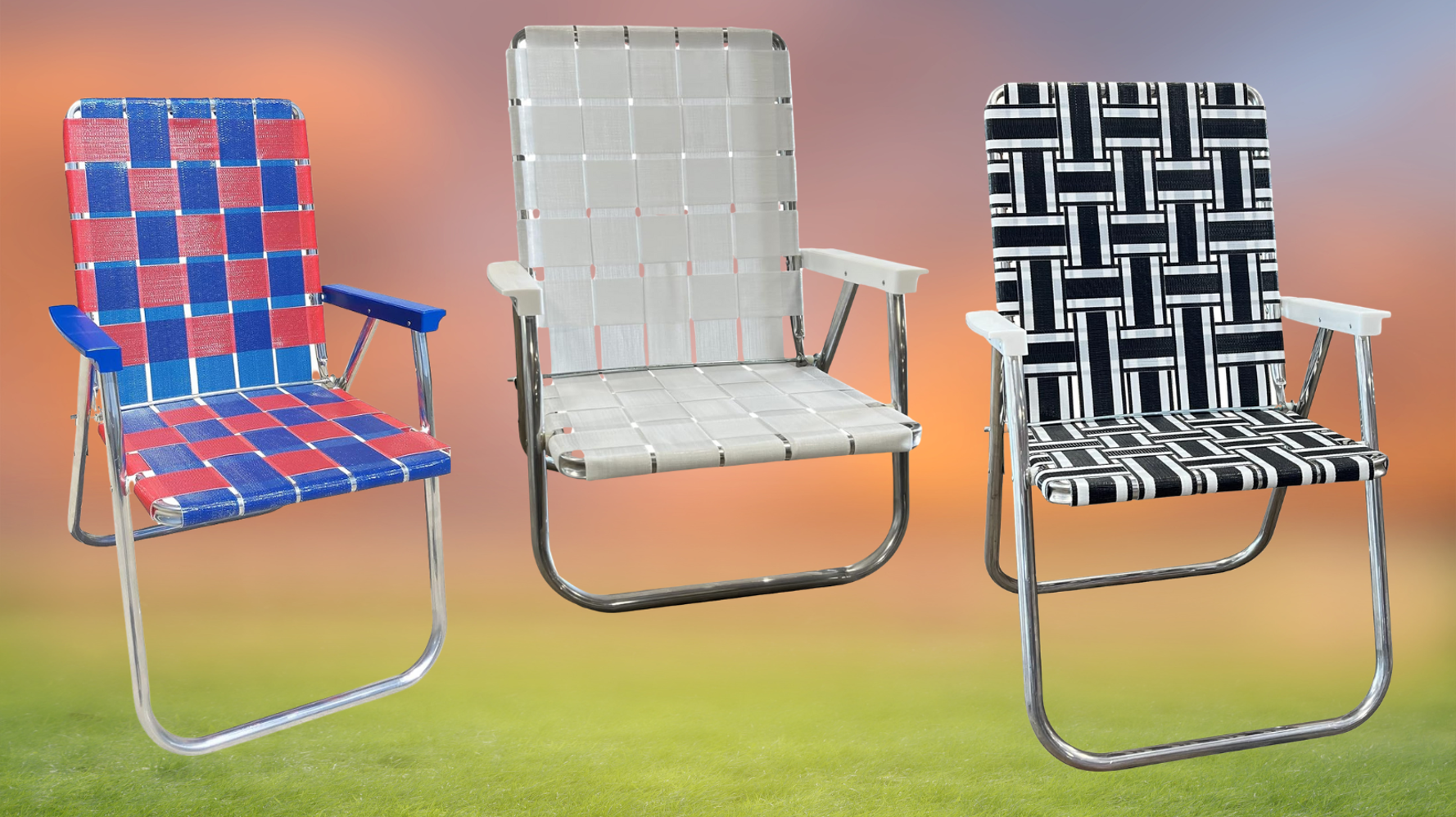 Webbed aluminum lawn chairs hotsell
