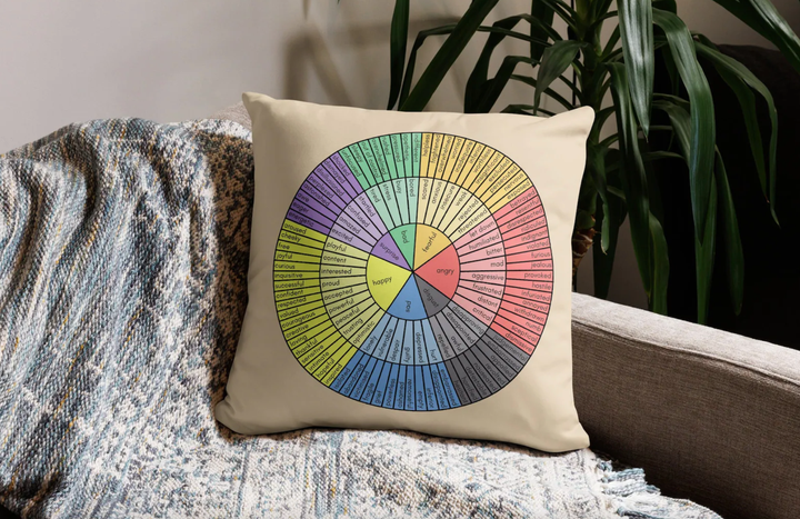 The practical yet comfy emotions wheel pillow from Etsy.