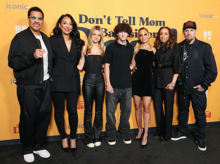 From left: Lionel Richie, Lisa Parigi, Harlow Madden, Sparrow Madden, Nicole Richie, Brenda Harvey and Joel Madden are pictured in Los Angeles.