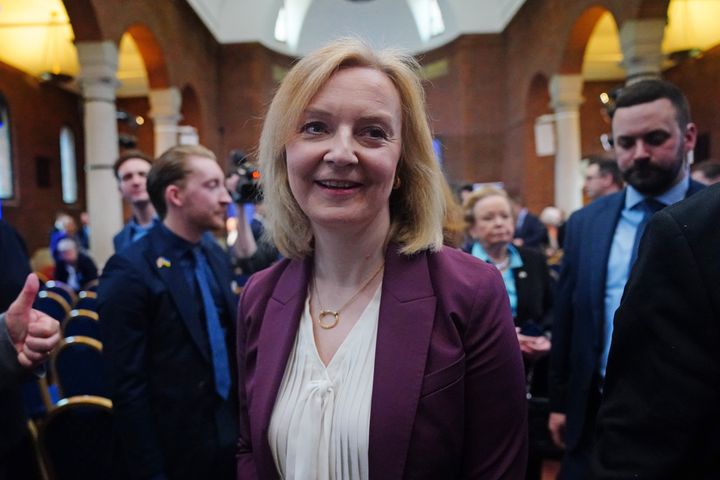 Liz Truss at the Popular Conservatism launch which Farage also attended earlier this year.