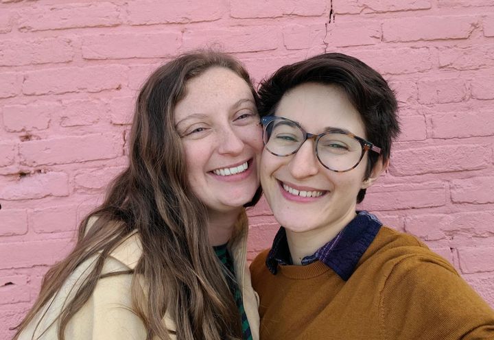 The author (left) and Quinn celebrating their first anniversary in Baltimore a few months before the polyamory conversation came back on the table.
