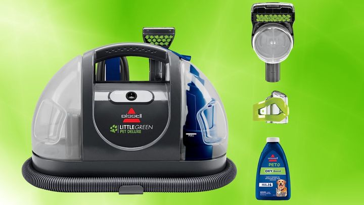 The Bissell Little Green Pet Deluxe carpet and upholstery cleaner is on sale at Amazon.