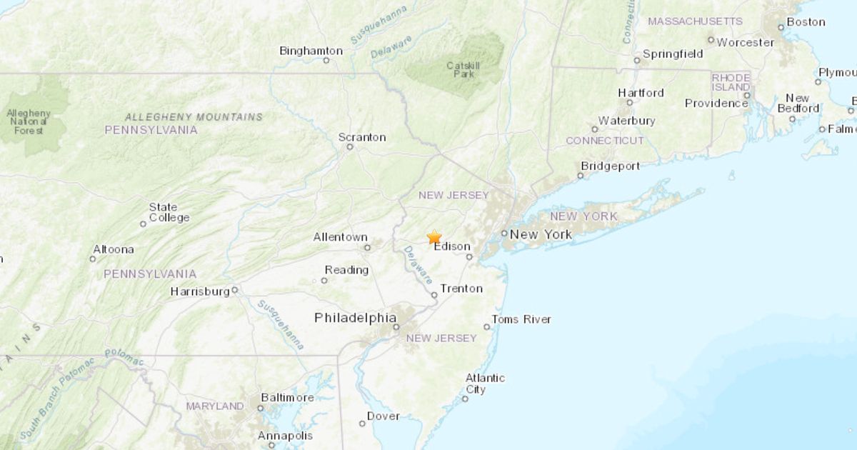 Earthquake hits east coast of the United States, centred near New Jersey, with no initial reports of damage