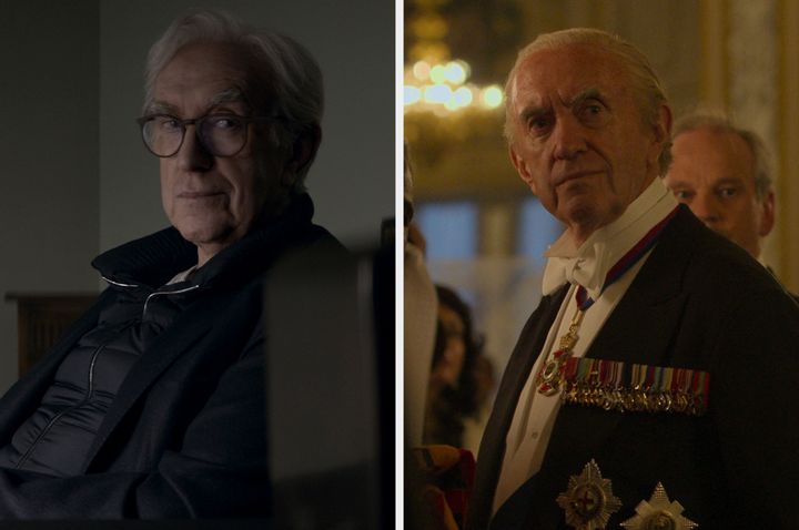 Jonathan Pryce in 3 Body Problem (left) and The Crown (right)