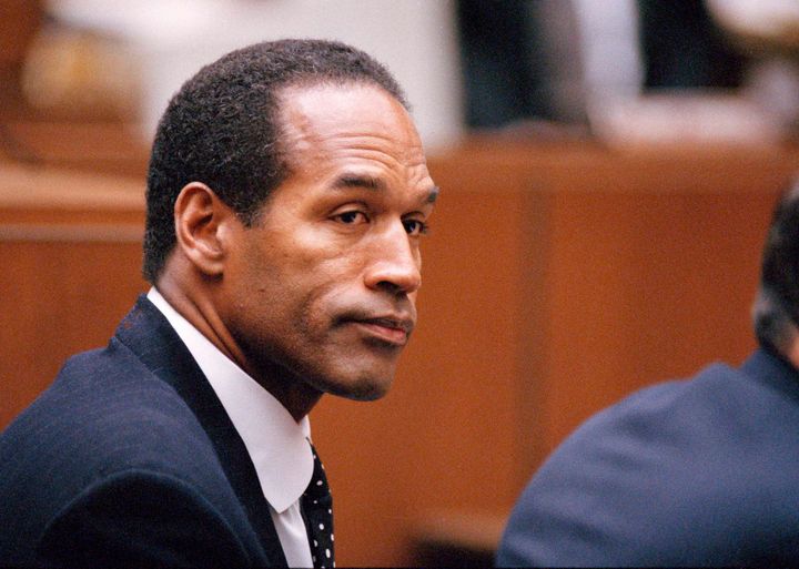 O.J. Simpson sits at his arraignment in superior court in Los Angeles, July 22, 1994, where he pleaded "absolutely, 100% not guilty" on murder charges. (AP Photo/Pool/Lois Bernstein)