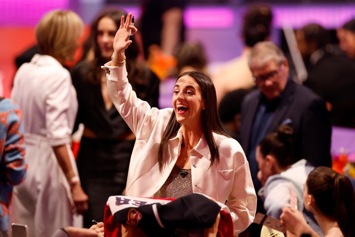 Caitlin Clark arrives prior to the 2024 WNBA Draft at Brooklyn Academy of Music on April 15, 2024 in New York City. 