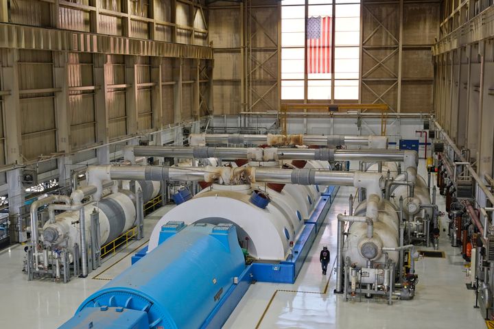 A turbine generator used to produce power is seen at Indian Point Energy Center in Buchanan, New York, on April 26, 2021.