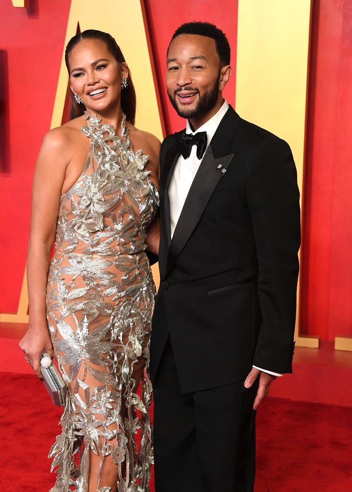 Chrissy Teigen and John Legend photographed at the 2024 Vanity Fair Oscar Party on March 10 in Beverly Hills, California.