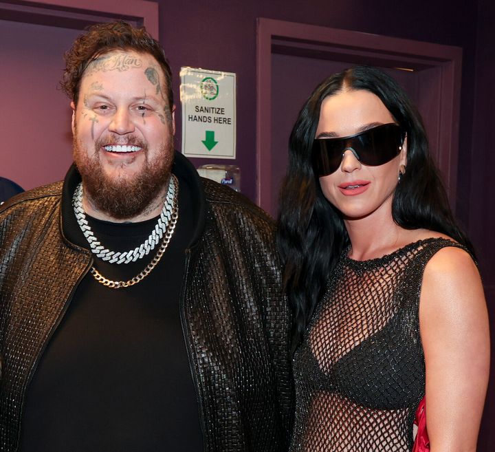 Jelly Roll and Katy Perry at the 2024 iHeartRadio Music Awards on April 1 in Los Angeles.