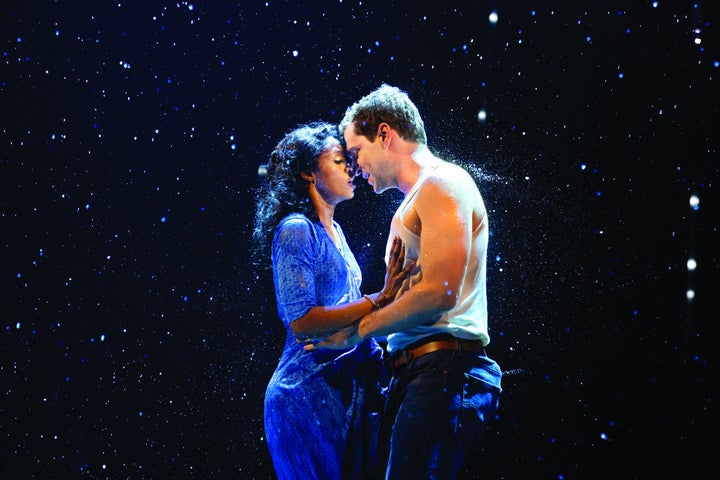 Joy Woods, left, and Ryan Vasquez in Broadway's "The Notebook."