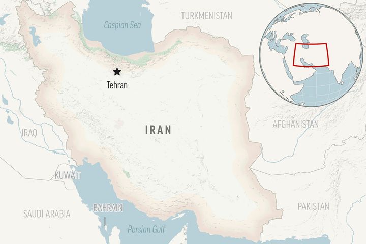 This is a locator map for Iran with its capital, Tehran. 