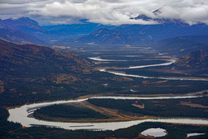 A river snakes near Alaska's Gates of the Arctic National Park and Preserve.