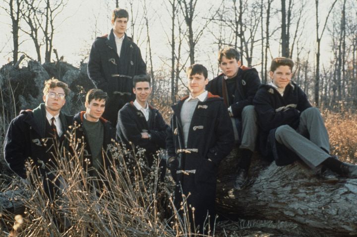 The cast of Dead Poets Society – including Ethan Hawke and Josh Charles – in 1989
