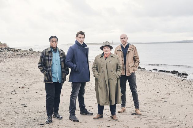 The stars of Vera on the set of last year's Christmas special