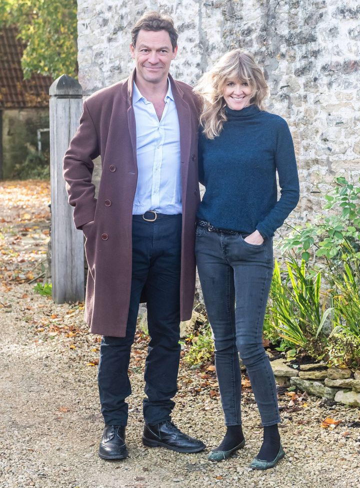 Dominic West and his wife, Catherine FitzGerald, in 2020.