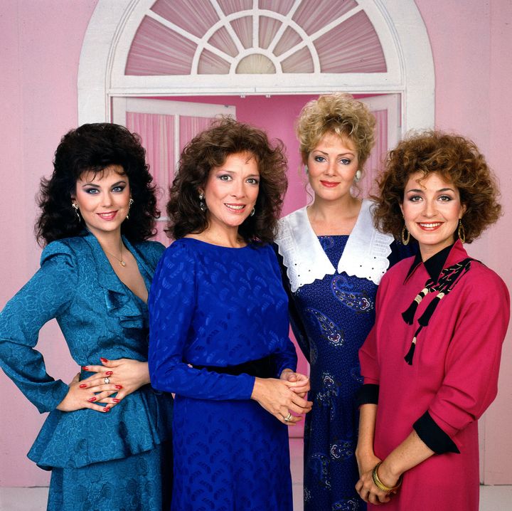 Burke, seen on the left in a promotional photo for CBS' "Designing Women" in 1986, said the show used her weight as a plot point in several episodes.