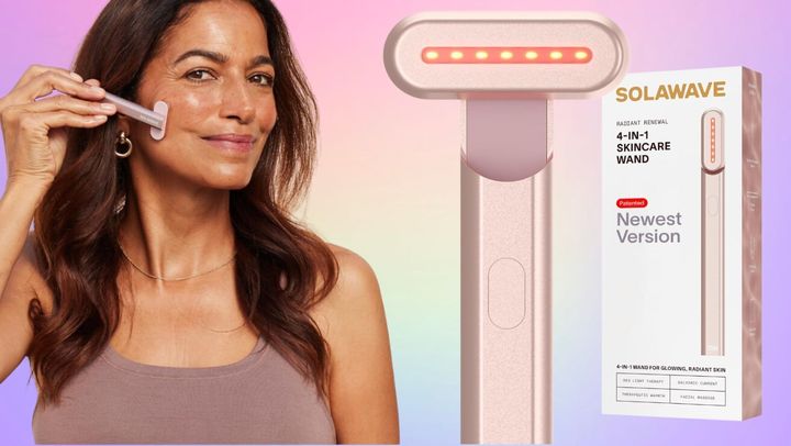 The latest version of the Solawave red light therapy wand in rose gold is 44% off right now. 