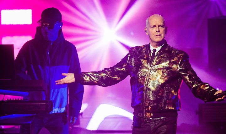 Pet Shop Boys stars Chris Lowe and Neil Tennant performing in 2018