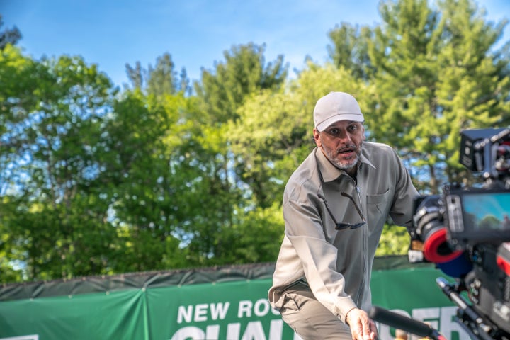 Director Luca Guadagnino on the set of "Challengers."