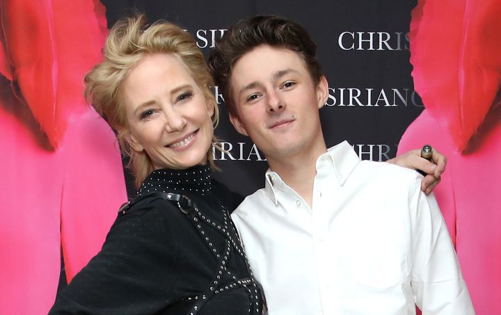 Laffoon (right) with his late mother, actor Anne Heche, in November 2021.