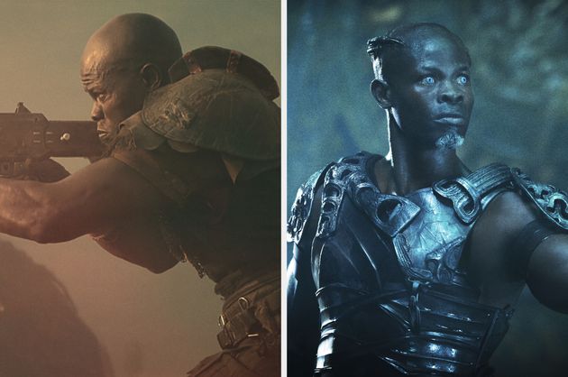 Djimon Hounsou in Rebel Moon (left) and Guardians Of The Galaxy (right)