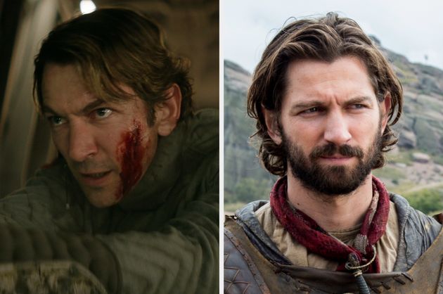 Michiel Huisman in Rebel Moon (left) and Game Of Thrones (right)