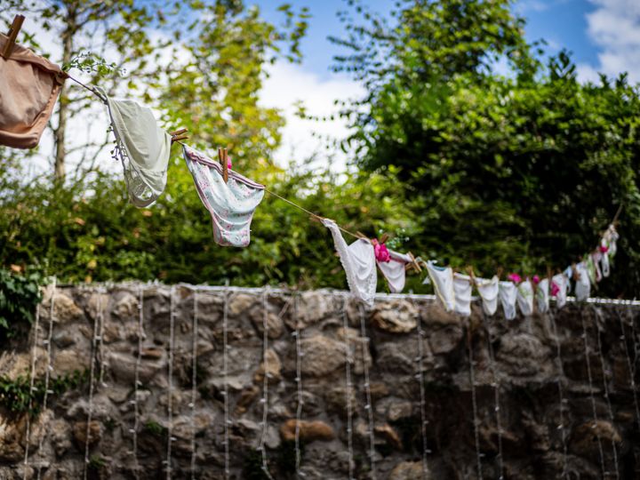 Underwear line drying outside