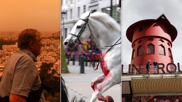 Athens turned orange, a bloodied horse ran around London and the Moulin Rouge lost its sails