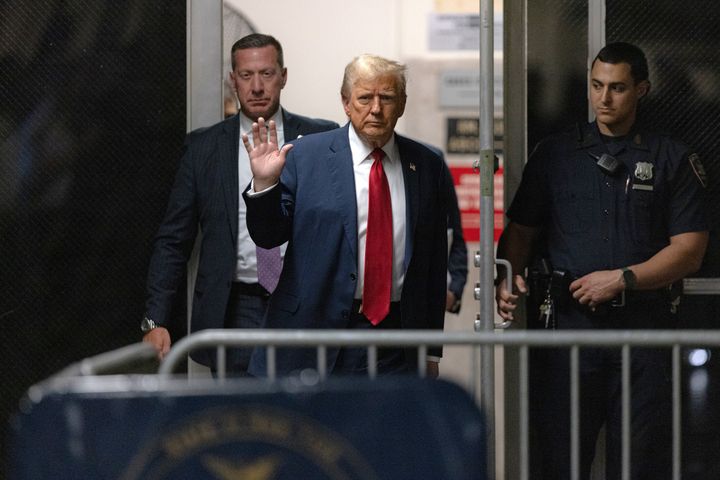 While the Supreme Court heard arguments Thursday, former President Donald Trump appeared at Manhattan Criminal Court for his trial for allegedly covering up hush money payments before his 2016 election. 