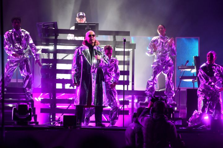 Pet Shop Boys performing at Glastonbury in 2022