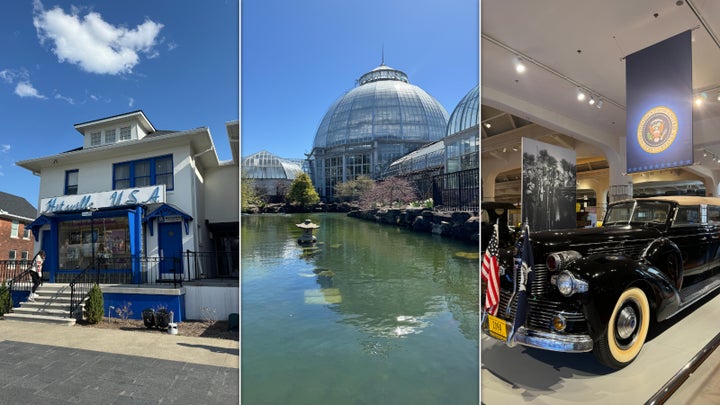 From left: The Motown Museum, a Belle Isle scene and a presidential limo at the Henry Ford Museum.