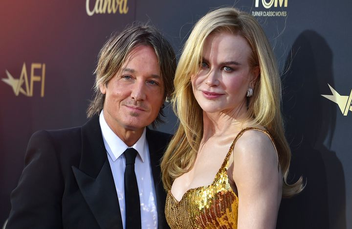 Keith Urban, left, and Nicole Kidman arrive at the 49th AFI Life Achievement Award honoring Kidman on Saturday, April 27, 2024, at the Dolby Theatre in Los Angeles. (Photo by Jordan Strauss/Invision/AP)