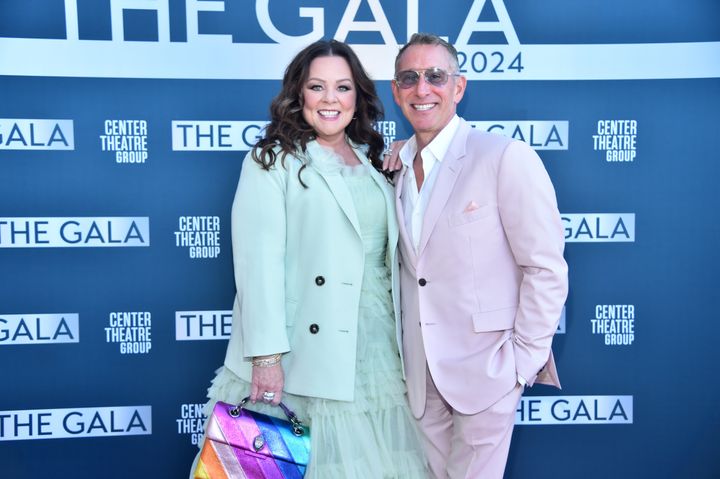 Melissa McCarthy, left, and Adam Shankman attend a Center Theatre Group gala in Los Angeles on Sunday.