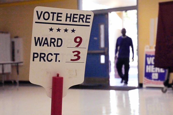 Polling takes place at the Martin Luther King Elementary School in the Lower Ninth Ward of New Orleans on Nov. 8, 2022.