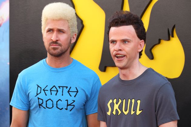 Ryan Gosling (L) and Mikey Day dressed as Beavis and Butt-Head from 
