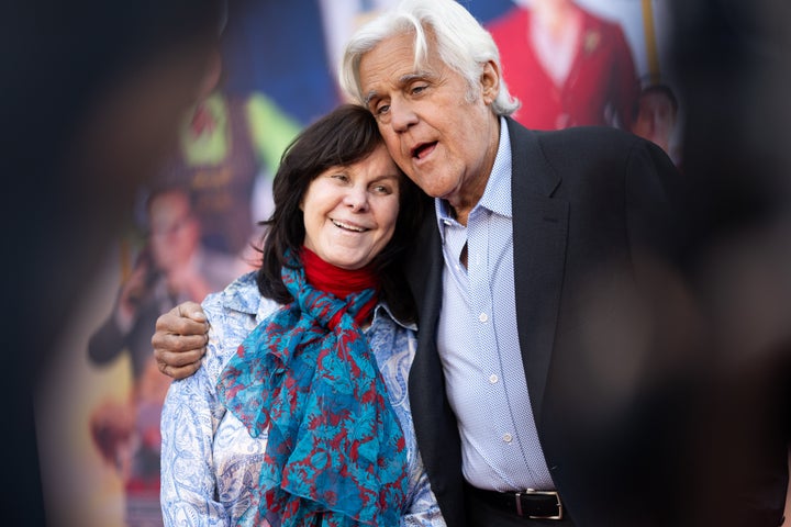 Mavis Leno, left, and Jay Leno attend the Los Angeles premiere of "Unfrosted" on Tuesday, April 30, 2024. The couple have been privately handling Mavis Leno's dementia diagnosis.